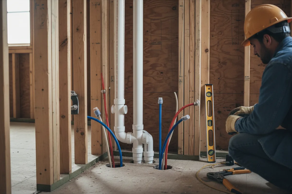 Drain and supply rough-in during Drain Cleaning in Swedesboro